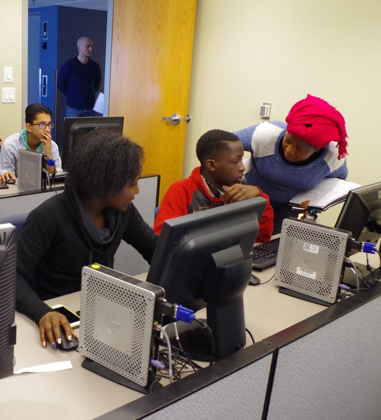 children working on computers